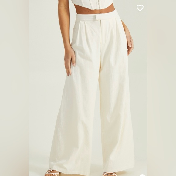 Altar’d State Christy Linen Trousers Oatmeal Small NWT